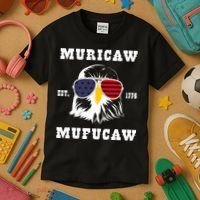 Happy 4th Of July Muricaw Mufucaw 1776 Kids T-Shirt thumb 3