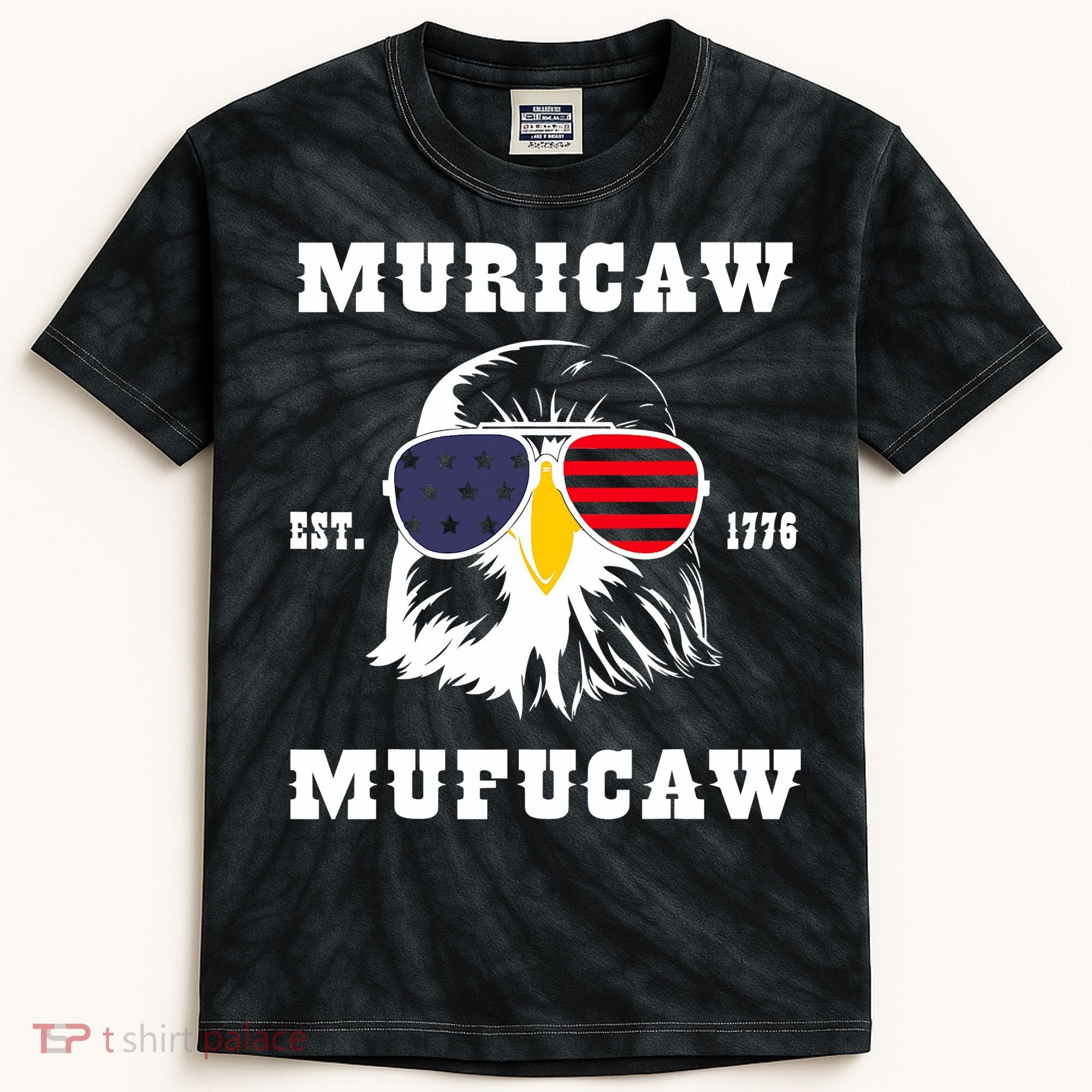 Happy 4th Of July Muricaw Mufucaw 1776 Kids Tie-Dye T-Shirt
