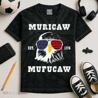 Happy 4th Of July Muricaw Mufucaw 1776 Kids Tie-Dye T-Shirt thumb 2