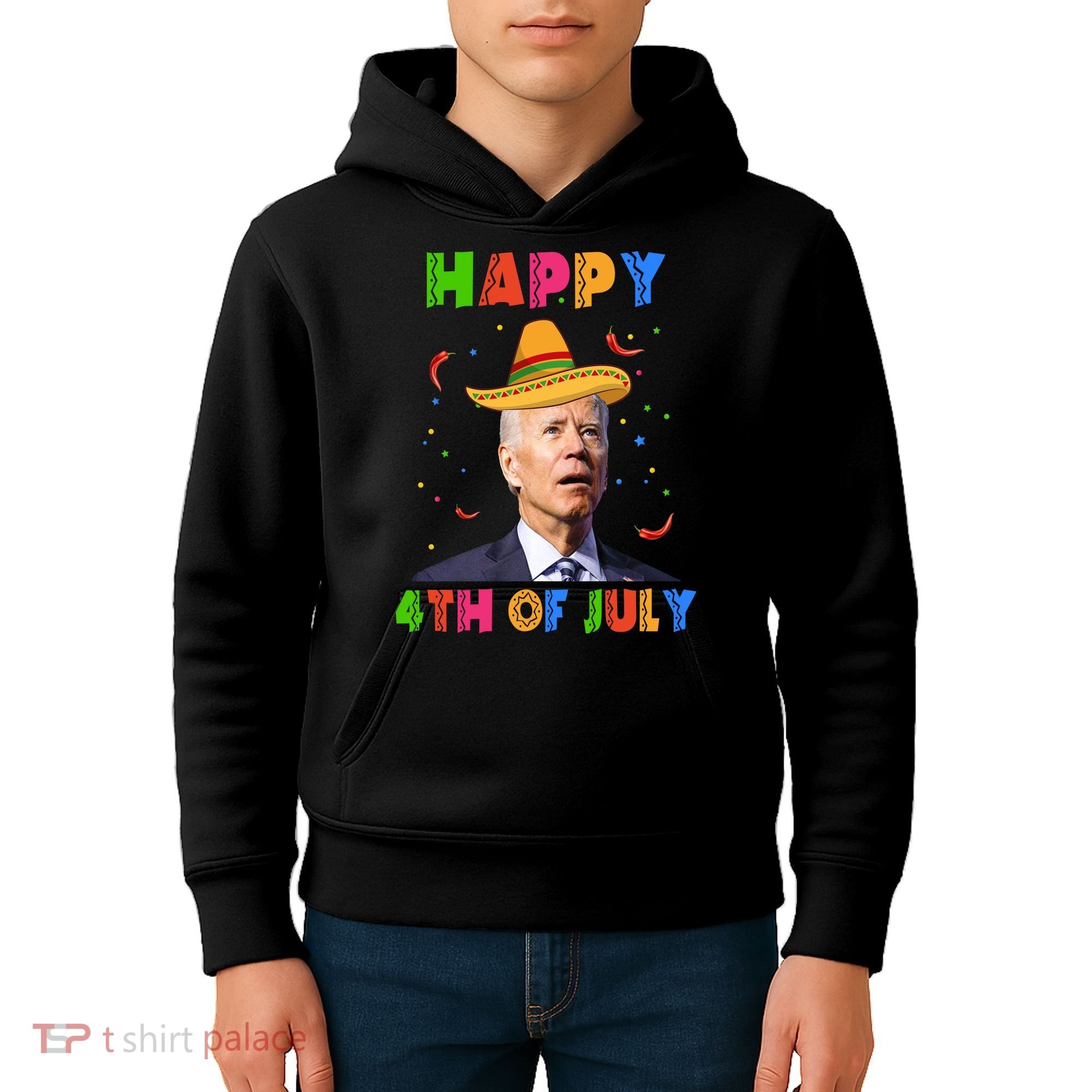 Happy 4th Of July Cinco De Mayo Funny Joe Biden Kids Hoodie