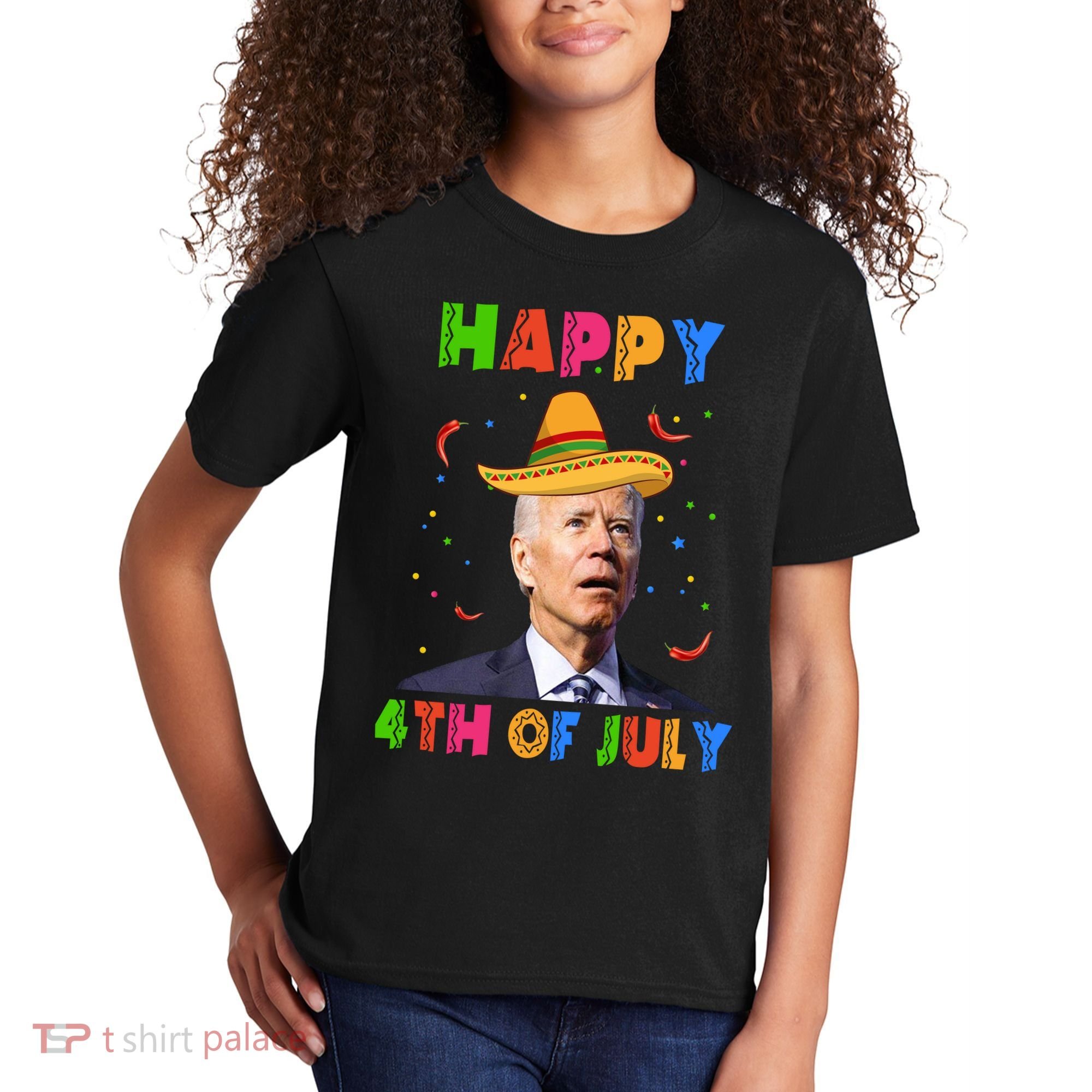 Happy 4th Of July Cinco De Mayo Funny Joe Biden Kids T-Shirt