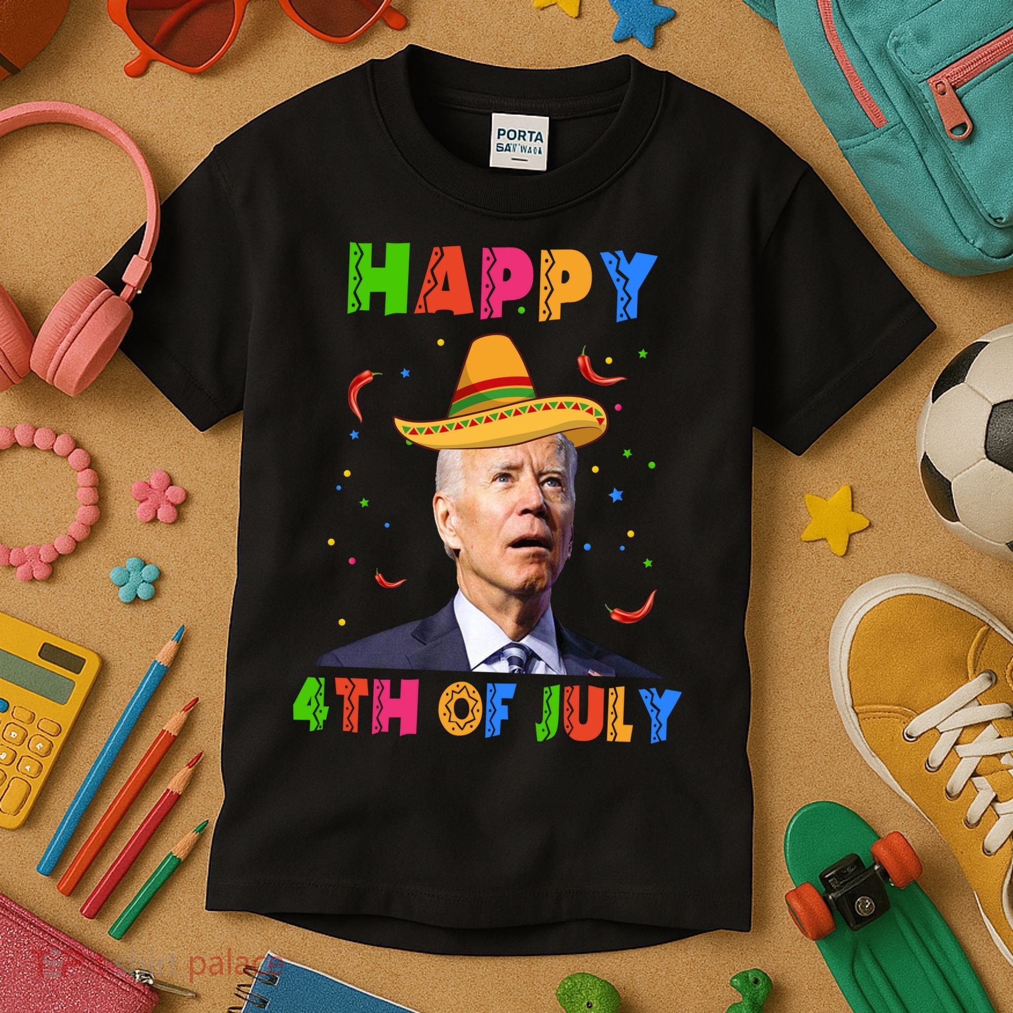 Happy 4th Of July Cinco De Mayo Funny Joe Biden Kids T-Shirt