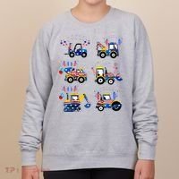 Happy 4th Of July Crane Truck Construction Women's Sweatshirt thumb 0