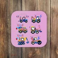 Happy 4th Of July Crane Truck Construction Coaster thumb 0