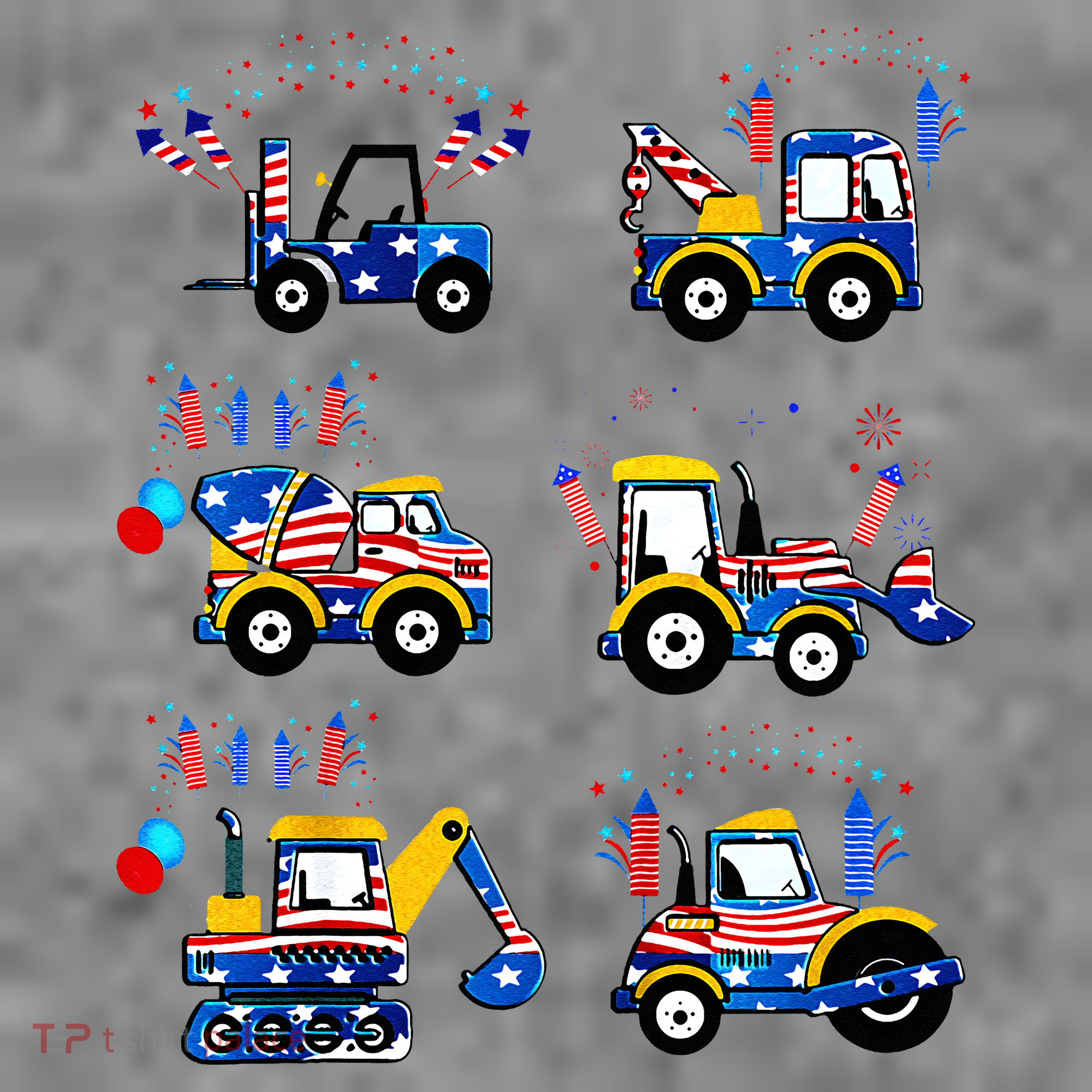 Happy 4th Of July Crane Truck Construction Toddler Hoodie