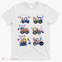 Happy 4th Of July Crane Truck Construction T-Shirt thumb 0