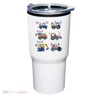 Happy 4th Of July Crane Truck Construction Tumbler thumb 0