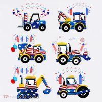 Happy 4th Of July Crane Truck Construction Mousepad thumb 1