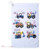 Happy 4th Of July Crane Truck Construction Golf Towel thumb 0