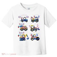 Happy 4th Of July Crane Truck Construction Toddler T-Shirt thumb 0