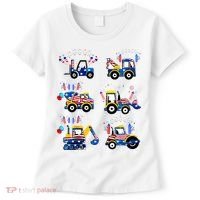Happy 4th Of July Crane Truck Construction Women's T-Shirt thumb 0