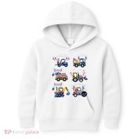 Happy 4th Of July Crane Truck Construction Kids Hoodie thumb 0