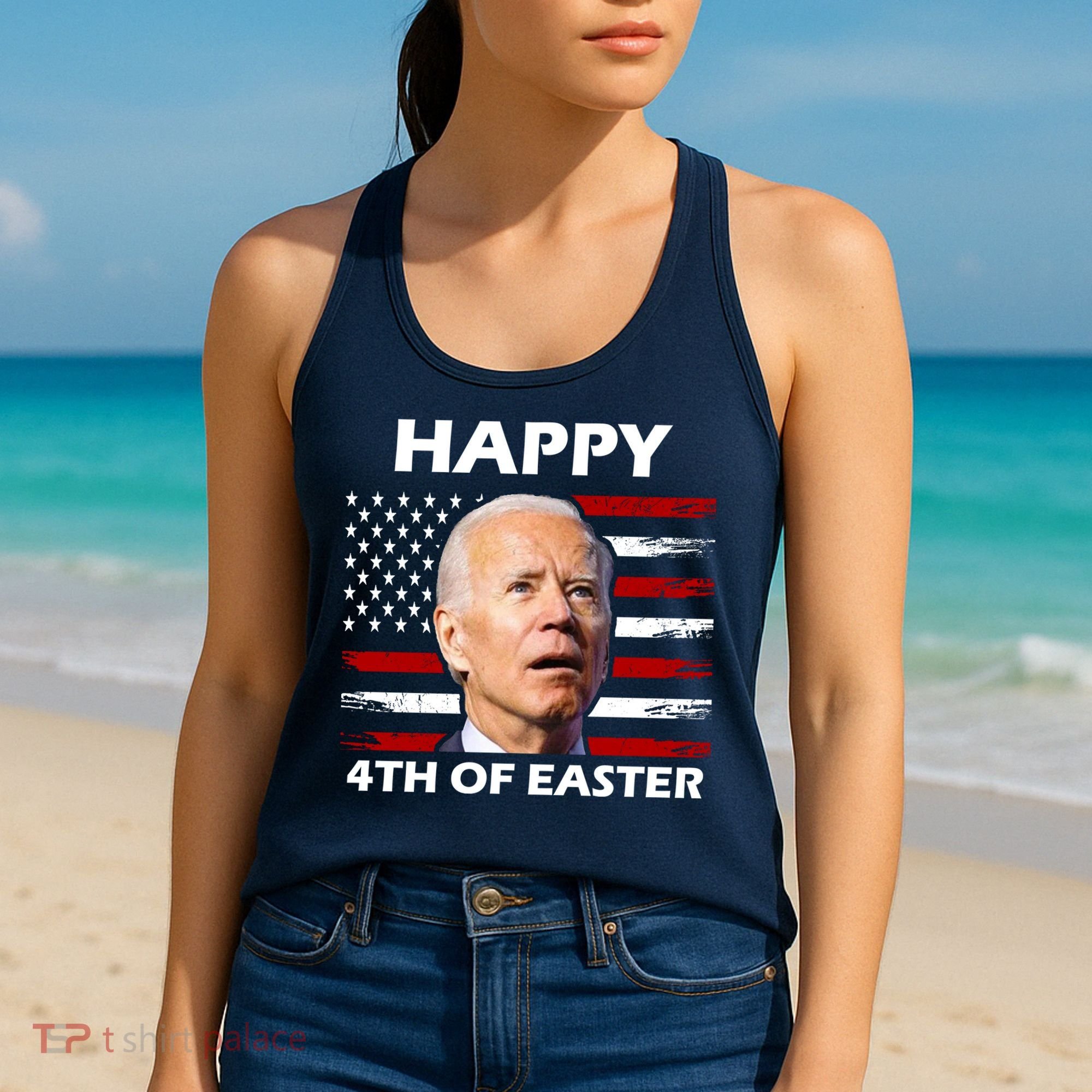 Happy 4th Of Easter Joe Biden Funny Women's Tank Top