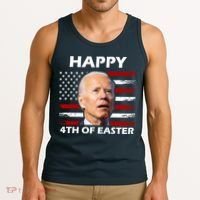 Happy 4th Of Easter Joe Biden Funny Tank Top thumb 3