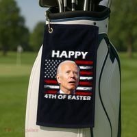 Happy 4th Of Easter Joe Biden Funny Golf Towel thumb 2