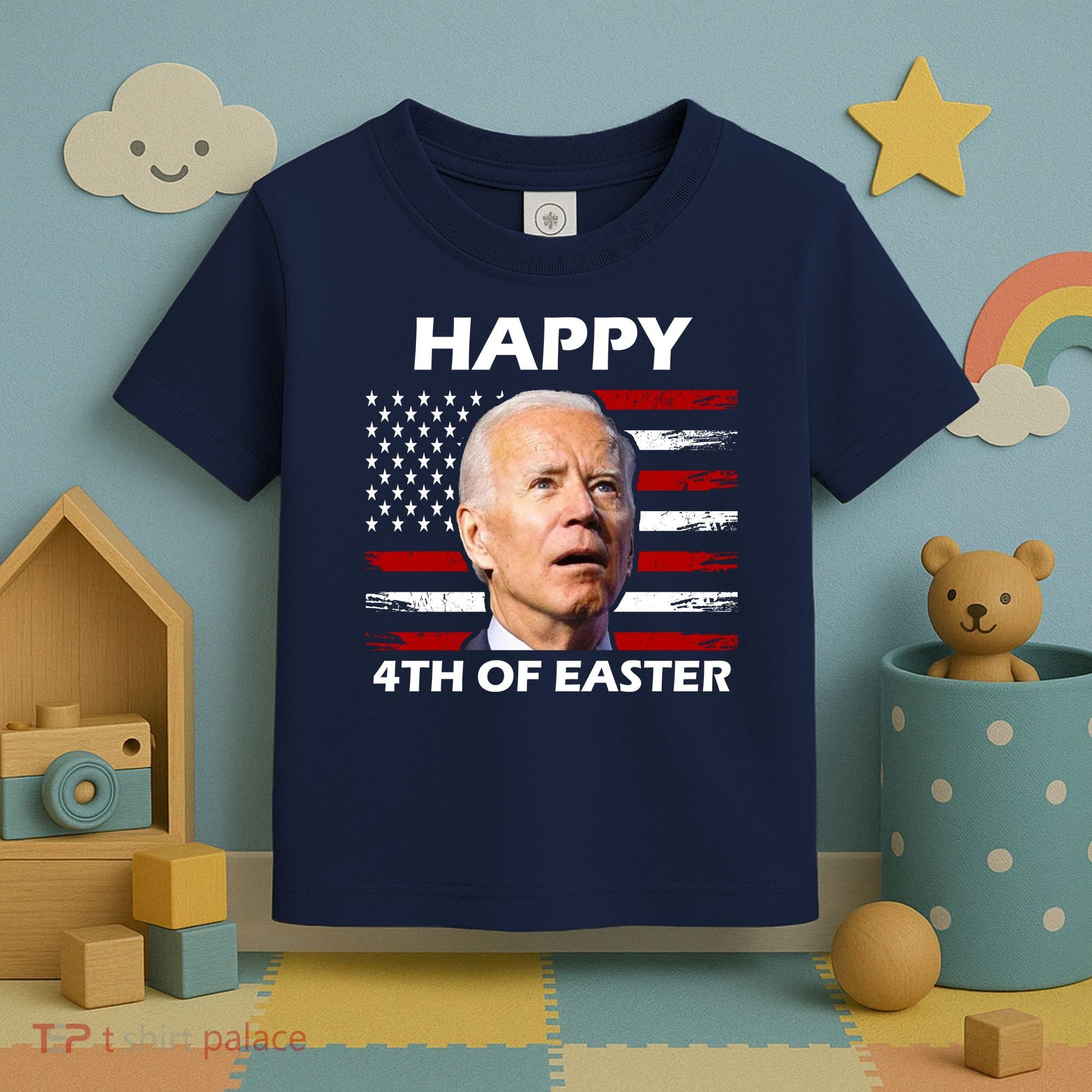 Happy 4th Of Easter Joe Biden Funny Toddler T-Shirt