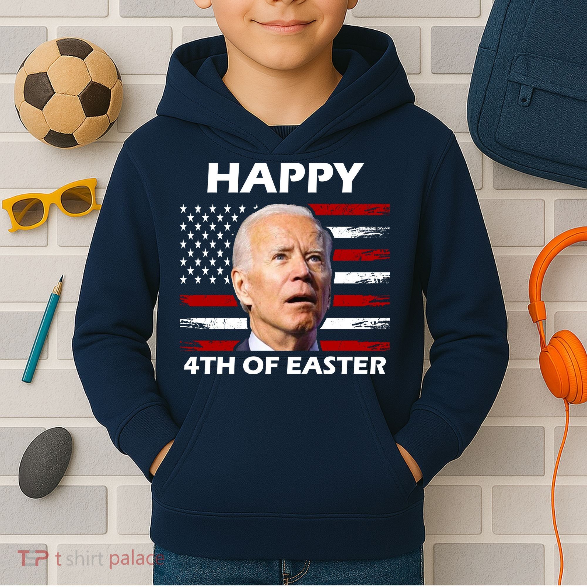 Happy 4th Of Easter Joe Biden Funny Kids Hoodie