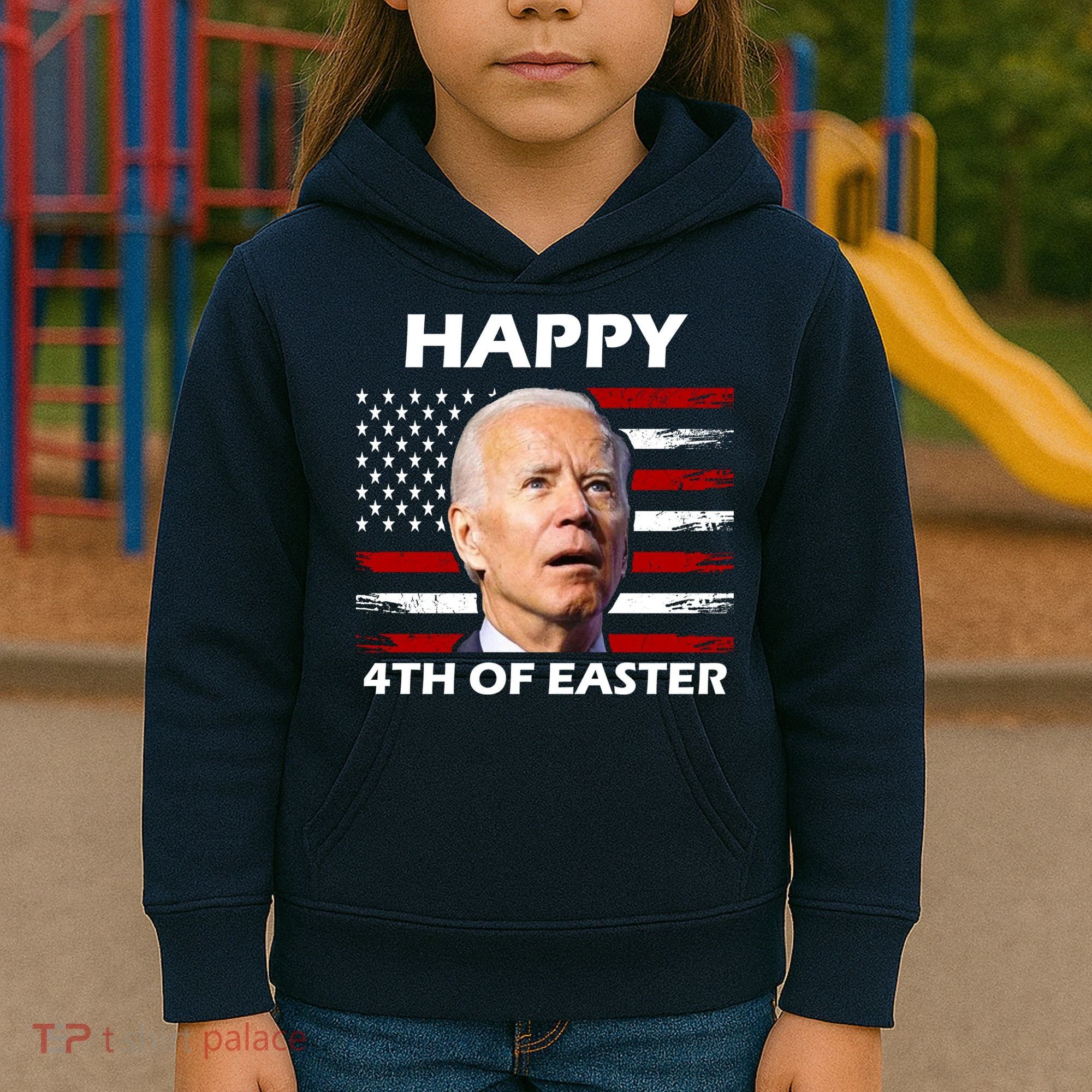Happy 4th Of Easter Joe Biden Funny Kids Hoodie