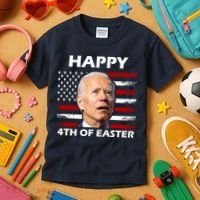 Happy 4th Of Easter Joe Biden Funny Kids T-Shirt thumb 3