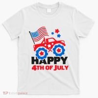 Happy 4th Of July Monster Truck American Flag T-Shirt thumb 0