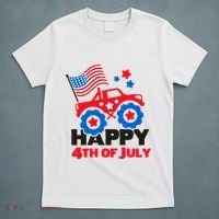 Happy 4th Of July Monster Truck American Flag T-Shirt thumb 5
