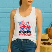 Happy 4th Of July Monster Truck American Flag Women's Tank Top thumb 2