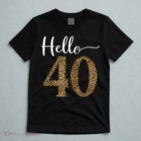Hello 40 Years Leopard Print 40th Birthday Party Woman Gift T-Shirt thumb 5