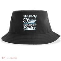 Happy 50th Anniversary Cruise Wedding 50 Years Old Couples Sustainable Bucket Hat thumb 0
