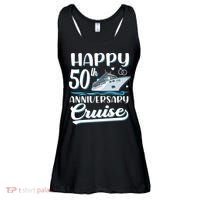 Happy 50th Anniversary Cruise Wedding 50 Years Old Couples Ladies Essential Flowy Tank thumb 0