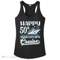 Happy 50th Anniversary Cruise Wedding 50 Years Old Couples Ladies PosiCharge Competitor Racerback Tank thumb 0