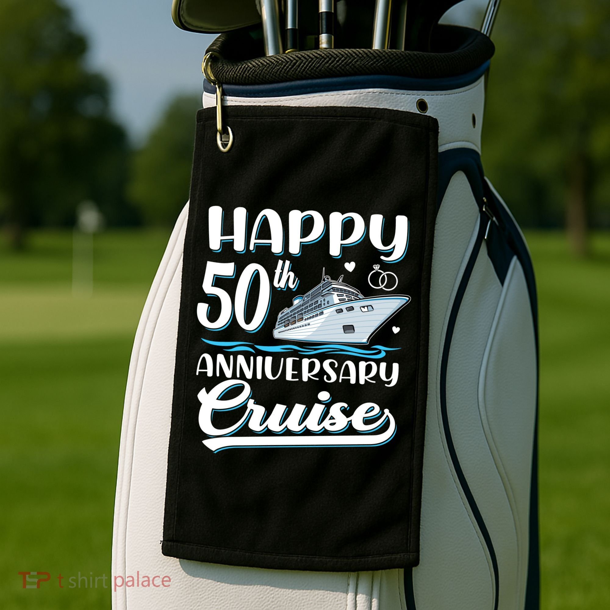 Happy 50th Anniversary Cruise Wedding 50 Years Old Couples Golf Towel