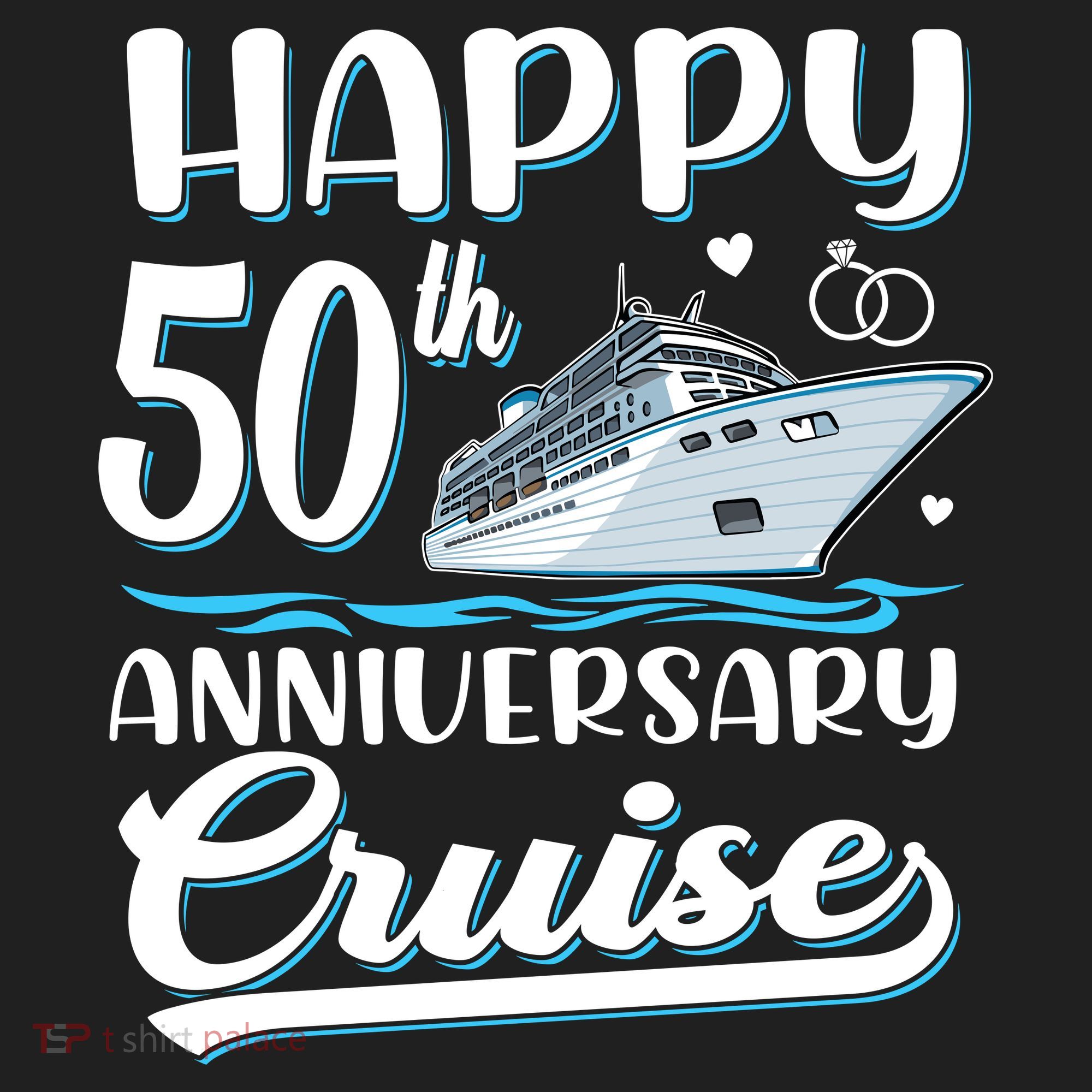 Happy 50th Anniversary Cruise Wedding 50 Years Old Couples Golf Towel