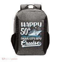 Happy 50th Anniversary Cruise Wedding 50 Years Old Couples Vector Backpack thumb 0