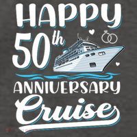 Happy 50th Anniversary Cruise Wedding 50 Years Old Couples Vector Backpack thumb 2
