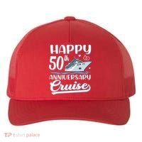 Happy 50th Anniversary Cruise Wedding 50 Years Old Couples Yupoong Adult 5-Panel Trucker Hat thumb 0