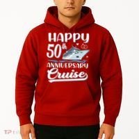 Happy 50th Anniversary Cruise Wedding 50 Years Old Couples Hoodie thumb 2