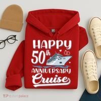 Happy 50th Anniversary Cruise Wedding 50 Years Old Couples Hoodie thumb 4