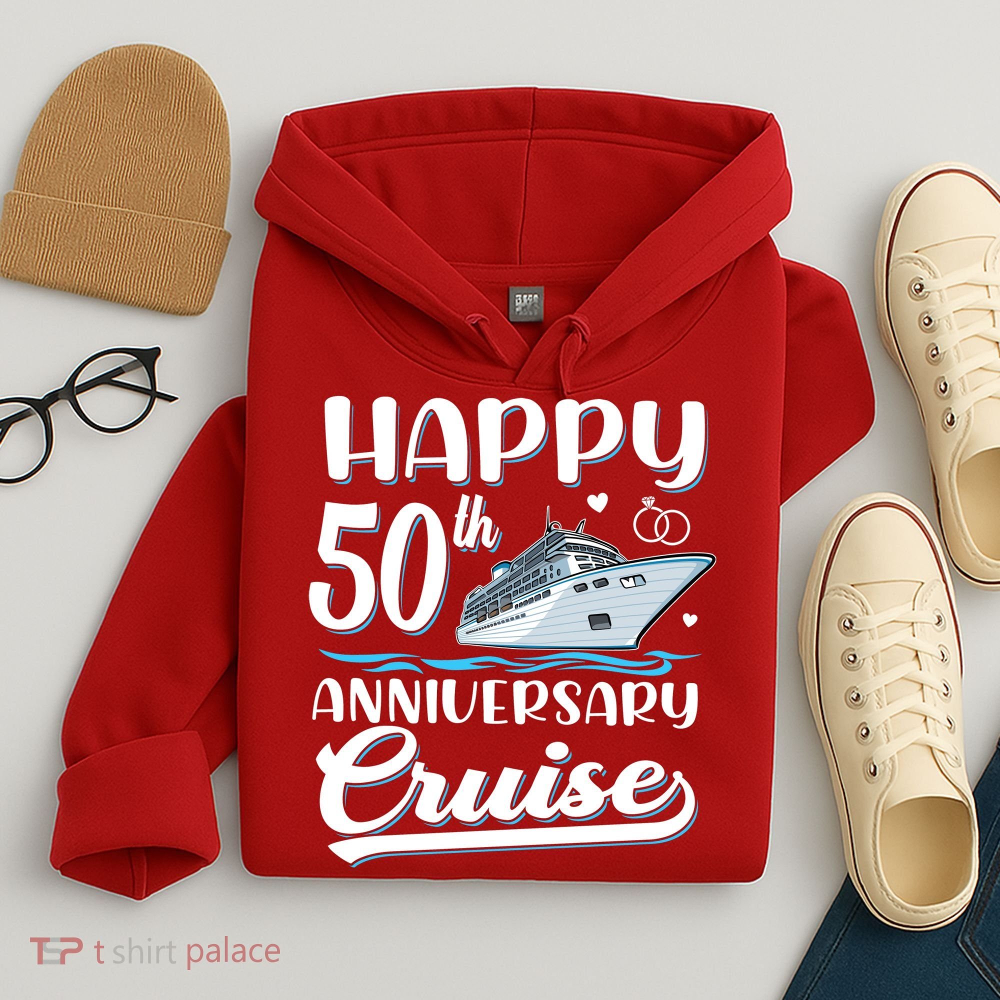 Happy 50th Anniversary Cruise Wedding 50 Years Old Couples Hoodie