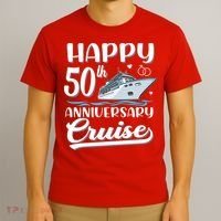 Happy 50th Anniversary Cruise Wedding 50 Years Old Couples T-Shirt thumb 3