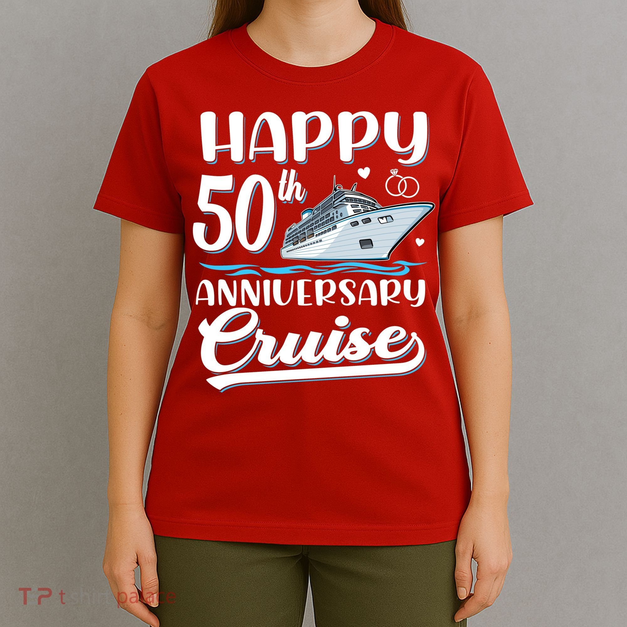 Happy 50th Anniversary Cruise Wedding 50 Years Old Couples T-Shirt