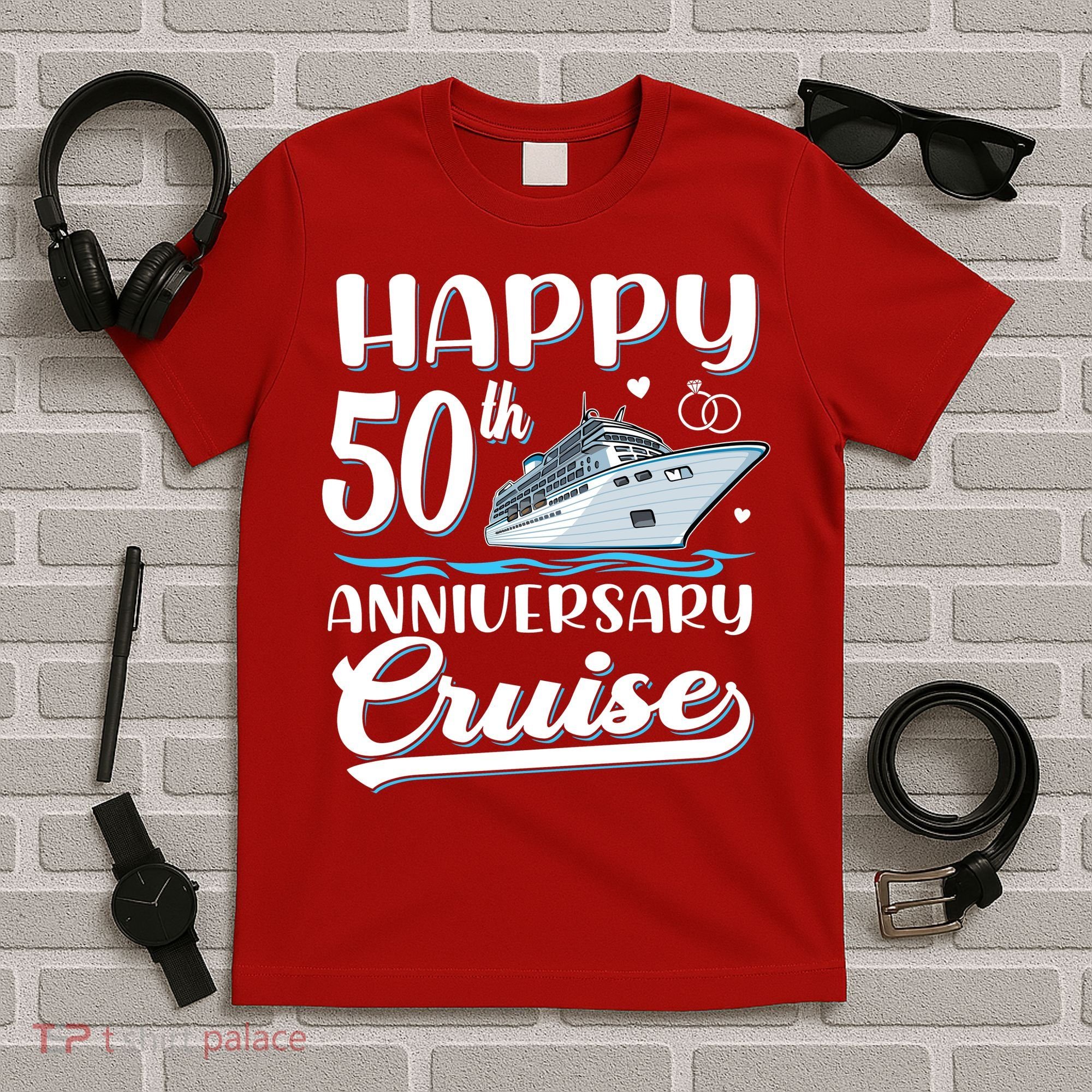 Happy 50th Anniversary Cruise Wedding 50 Years Old Couples T-Shirt