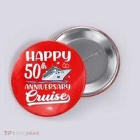 Happy 50th Anniversary Cruise Wedding 50 Years Old Couples Button thumb 0
