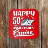 Happy 50th Anniversary Cruise Wedding 50 Years Old Couples Coaster thumb 0