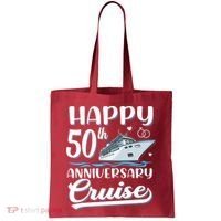 Happy 50th Anniversary Cruise Wedding 50 Years Old Couples Tote Bag thumb 0