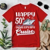 Happy 50th Anniversary Cruise Wedding 50 Years Old Couples Premium T-Shirt thumb 2