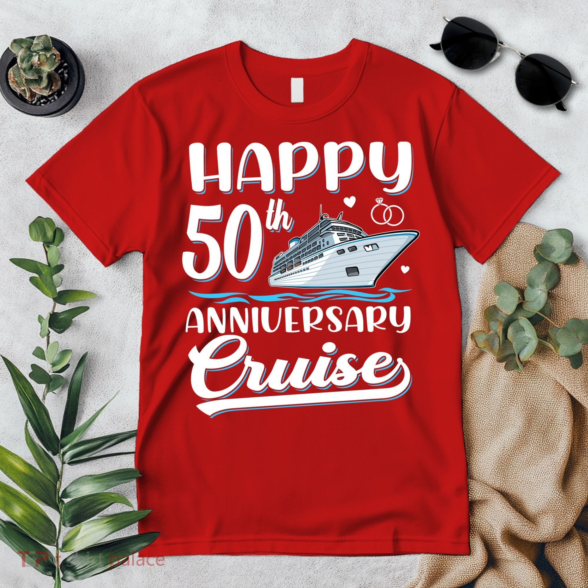 Happy 50th Anniversary Cruise Wedding 50 Years Old Couples Premium T-Shirt