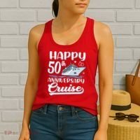Happy 50th Anniversary Cruise Wedding 50 Years Old Couples Women's Tank Top thumb 2