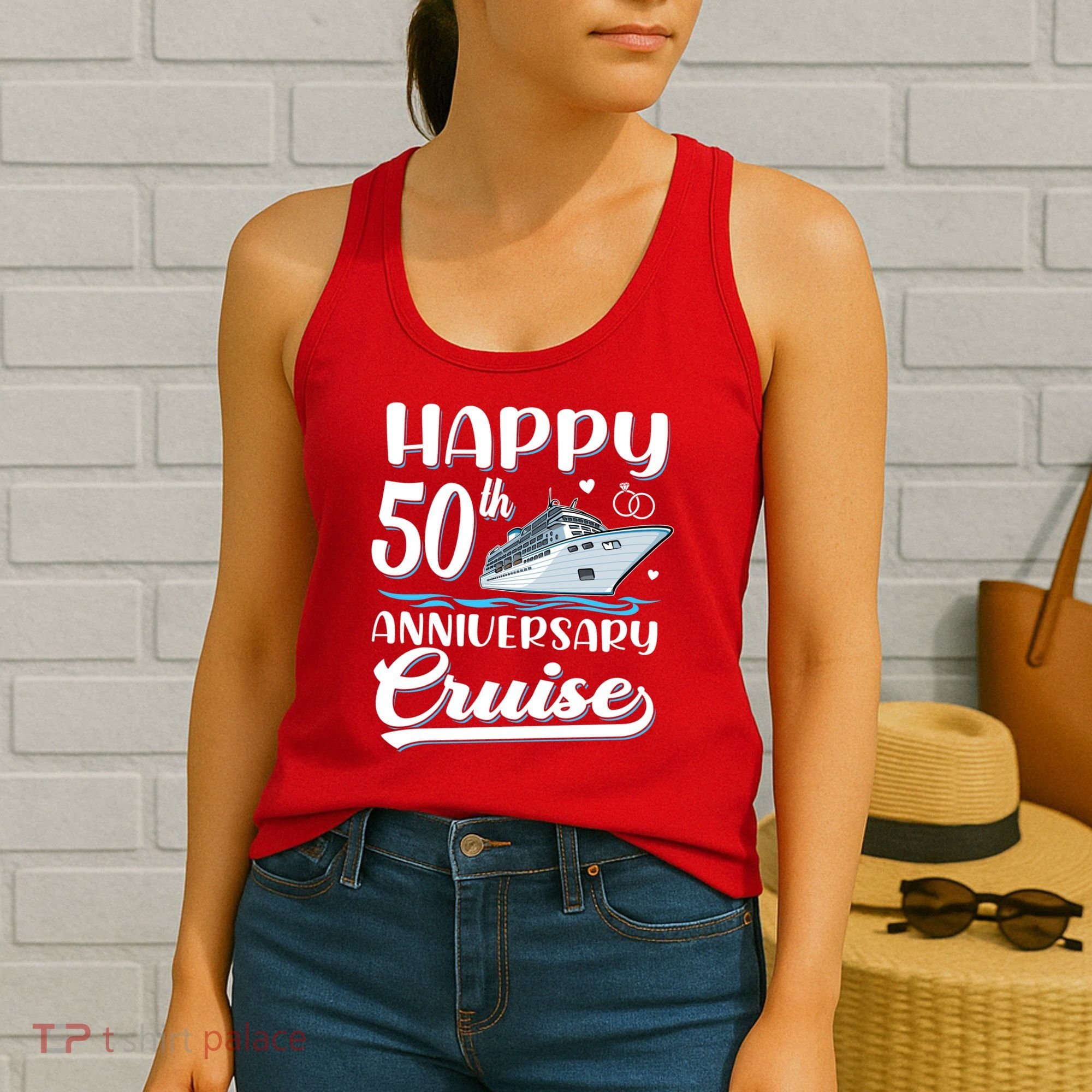 Happy 50th Anniversary Cruise Wedding 50 Years Old Couples Women's Tank Top