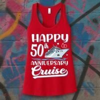 Happy 50th Anniversary Cruise Wedding 50 Years Old Couples Women's Tank Top thumb 3