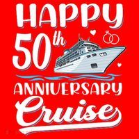 Happy 50th Anniversary Cruise Wedding 50 Years Old Couples Tall Hoodie thumb 2